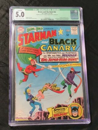 Comic Book Brave And Bold 62 Dc 1965 Cgc Qualified 5.  0 Starman & Black Canary