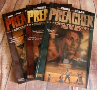 Preacher Books Volume 2,  3 And 4 Ennis Pugh Ezquerra Case Vertigo Graphic Novel