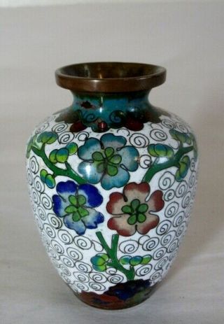 Antique Chinese Cloisonne Miniature Cabinet Vase 19th Century
