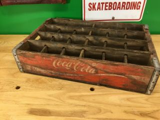 Red Coca Cola Wooden Coke Case / Crate Vtg 4