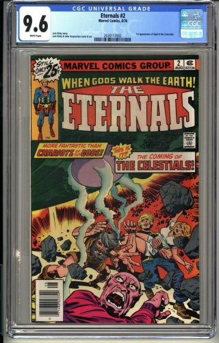 Eternals 2 Cgc 9.  6 Wp Nm,  Marvel Comics 8/76 Kirby 1st App Ajax & Celestials