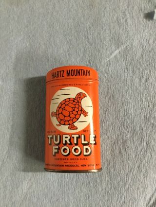 Old Turtle Food Can.  Hartz Mountain.  Vintage Tin.  1950’s