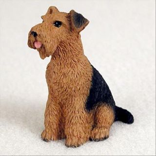 Airedale Terrier Dog Tiny One Miniature Small Hand Painted Figurine