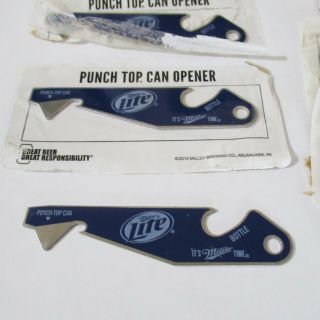 40 Miller Lite Beer Logo Promotional Metal Bottle Opener And Can Punch Tool