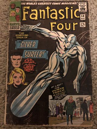 Fantastic Four 50 (may 1966,  Marvel) Gd Vg 1st Wyatt Wingfoot Silver Surfer