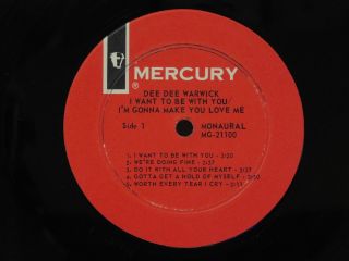 Dee Dee Warwick LP I Want To Be With You on Mercury mono 3