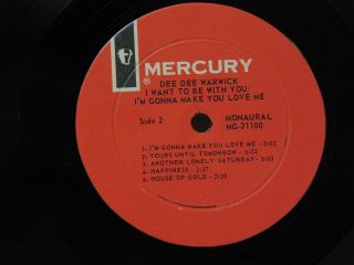 Dee Dee Warwick LP I Want To Be With You on Mercury mono 4