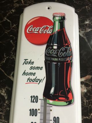 Coca - Cola Take Some Home Today 5 Cents`Metal`Thermometer` 4