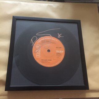 David Bowie Authentic Signed Framed Uk 7” The Jean Genie