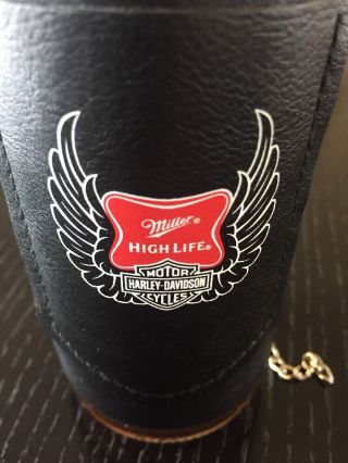 Set Of 2 Miller High Life - Harley Davidson Biker Jacket - Vest Bottle Coozie