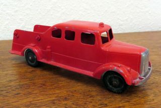 Vintage Tootsietoy 6 1/4” Die Cast Metal Toy Red Mack Fire Truck
