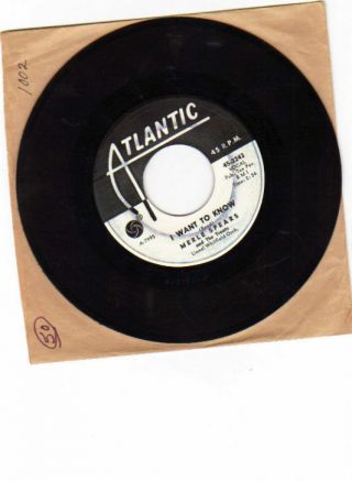 Northern Soul Promo 45 Merle Spears &the Treats " I Want To Know " Atlantic 2243