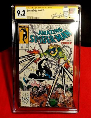 Spider - Man 299 Cgc Ss 9.  2 Signed Stan Lee 1st Appear Venom Cameo 1988