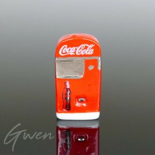Vtg Porcelain 1 " Coke Coca Cola Beverage Dispenser Dollhouse Miniature Figurine