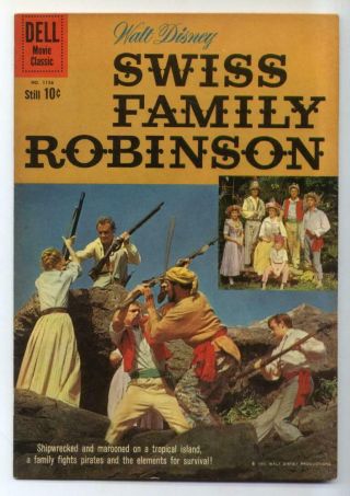 Four Color 1156 Swiss Family Robinson (disney) Dell Comics Fn,  {randy 