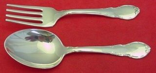 Modern Victorian By Lunt Sterling Silver Baby Set 2pc 4 1/4 "