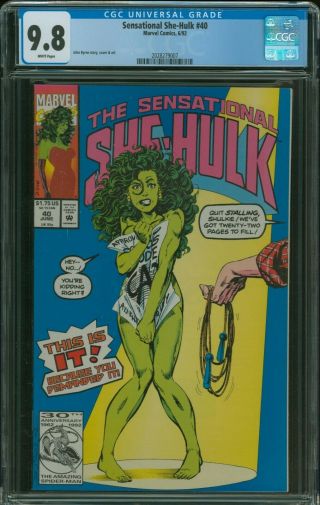 Sensational She Hulk 40 Cgc 9.  8 Classic Byrne Jump Rope Cover