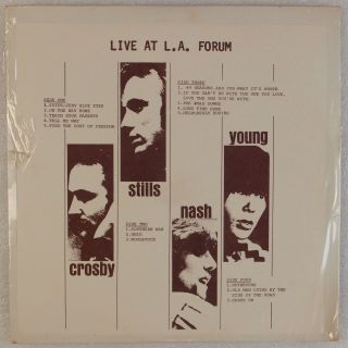 Crosby Stills Nash & Young: Live At La Forum 2x Lp Rare Neil Rock