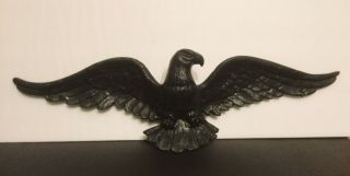 Vintage Emig Black Cast Metal American Patriotic Eagle Plaque Wall Decor 18.  75 "