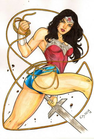 Wonder Woman Sexy Color Pinup Art - Page By Ed Silva