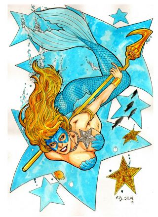 Stargirl Mermaid Sexy Color Pinup Art - Page By Ed Silva