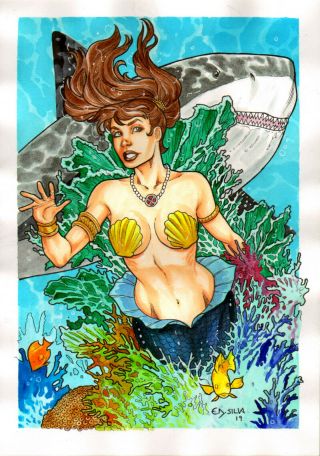 Kiddy Pride Mermaid Sexy Color Pinup Art - Page By Ed Silva