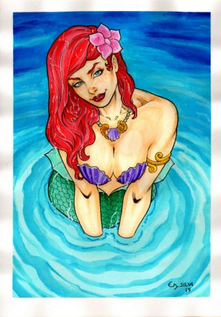 Ariel 3 Sexy Color Pinup Art - Page By Ed Silva