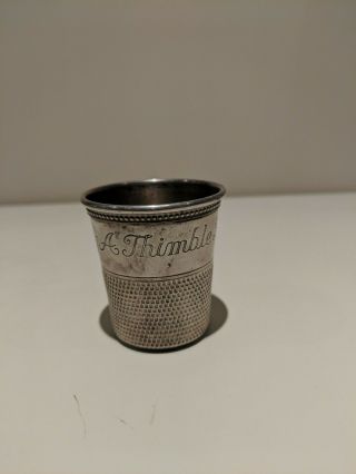 Only a Thimble Full Sterling Silver Jigger Shot Glass by Thomae & Co. 2