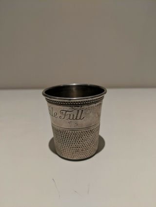 Only a Thimble Full Sterling Silver Jigger Shot Glass by Thomae & Co. 3