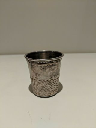 Only a Thimble Full Sterling Silver Jigger Shot Glass by Thomae & Co. 4