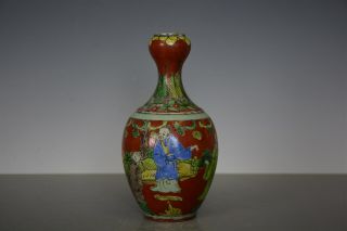 Fine Antique Chinese Wucai Porcelain Vase Marked Wanli Rare Ev9398