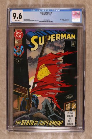 Superman (2nd Series) 75 1993 Direct Variant 1st Printing Cgc 9.  6 1497199038
