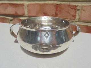 Old Antique Liberty & Co Cymric Sterling Silver Arts & Crafts Hammered Hdld Bowl