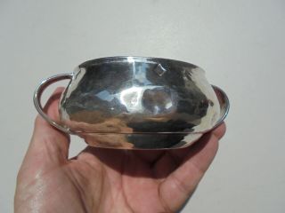 Old Antique Liberty & Co Cymric Sterling Silver Arts & Crafts Hammered Hdld Bowl 6