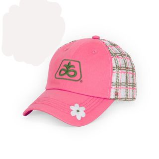 Pioneer Seed Girls Youth Pink & White Plaid Mesh Twill Hat Ps48y