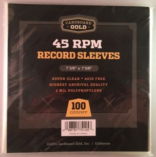 (500) Cbg 45 Rpm Record Poly Soft Sleeves,  5/100ct Packages 7 3/8 X 7 5/8 "