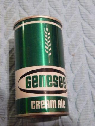 Green/white/black Genesee Cream Ale Beer Can Pull Tab Open 12 Oz Empty Steel 32
