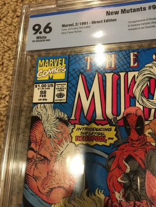 The Mutants 98 (Feb 1991,  Marvel) Graded 9.  6 First Deadpool 2