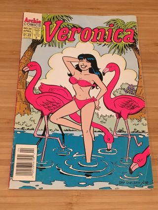 Veronica 34,  Pink Bikini Swimsuit Flamingo Cover,  Archie 1994