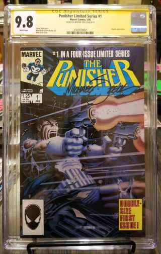 Punisher Limited Series 1 Cgc 9.  8 Nm/mt Marvel 1986 Zeck Signed White Pages