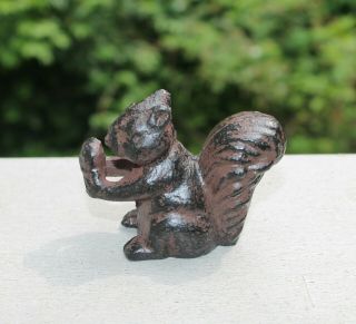 Cast Iron Squirrel With Acorn Nut Figurine Paperweight Rustic Decor