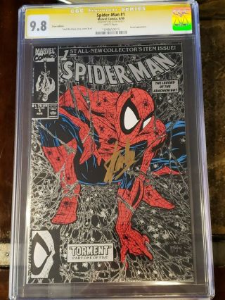 Spider - Man 1 Cgc Ss Nm/mt (9.  8) Silver Ed.  W/pgs Stan Lee Signed Mcfarlane