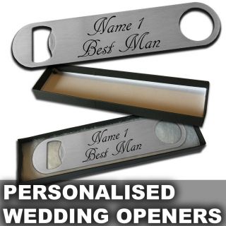 Personalised Steel Bottle Opener - Wedding Thank You Favour - Optional Gift Box