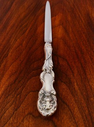 - RARE WALLACE STERLING SILVER HANDLED LETTER OPENER: LION PATTERN NO MONOGRAM 2