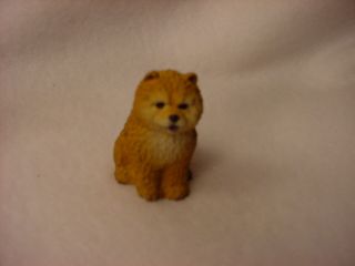 Chow Red Puppy Dog Figurine Hand Painted Miniature Collectible Small Mini Statue