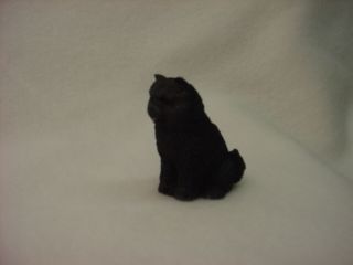 Chow Black Puppy Dog Figurine Hand Painted Resin Miniature Sm Mini Collectible