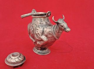 OLD VINTAGE RARE HAND CRAFTED COPPER COW SHAPE HOLY WATER POT 2