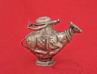 OLD VINTAGE RARE HAND CRAFTED COPPER COW SHAPE HOLY WATER POT 3