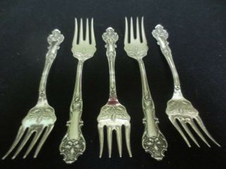 Set Of (5) 1847 Rogers Bros Charter Oak 5 7/8 " Art Nouveau Forks