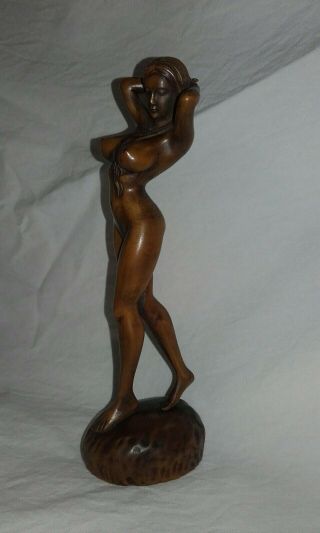 Carved Wooden Sexy Chinese Beauty Figure Statue